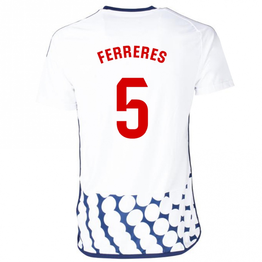 Niño Fútbol Camiseta Manolo Ferreres #5 Blanco 2ª Equipación 2023/24