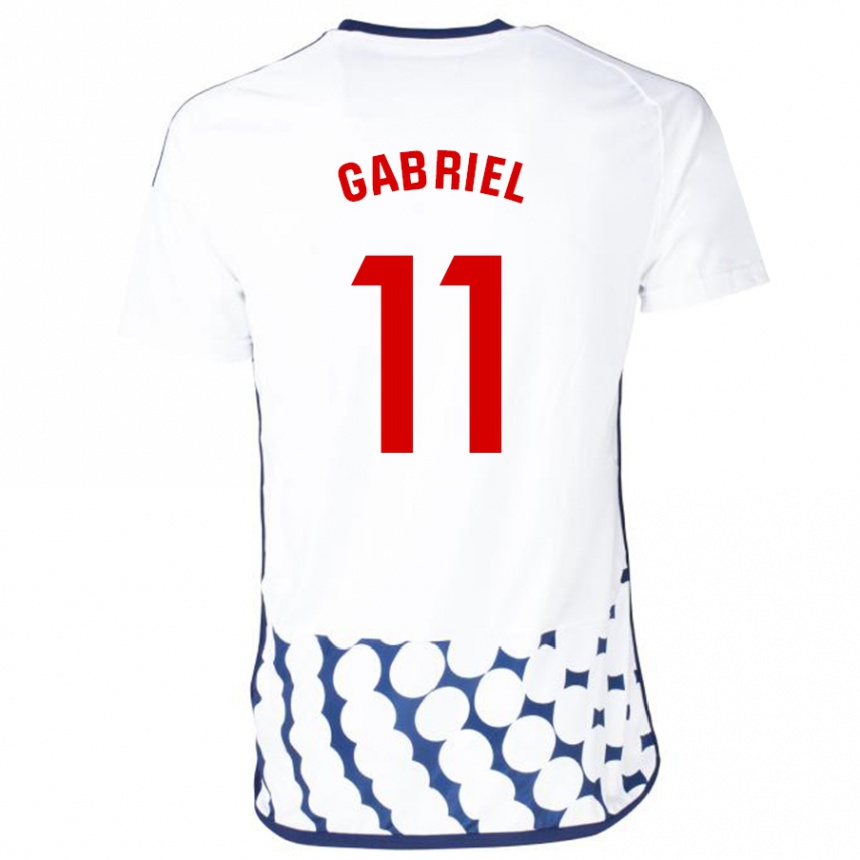 Niño Fútbol Camiseta Sergio Gabriel #11 Blanco 2ª Equipación 2023/24