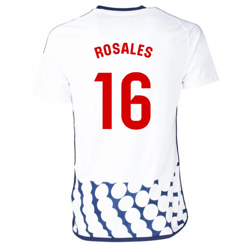 Niño Fútbol Camiseta Diego Rosales #16 Blanco 2ª Equipación 2023/24