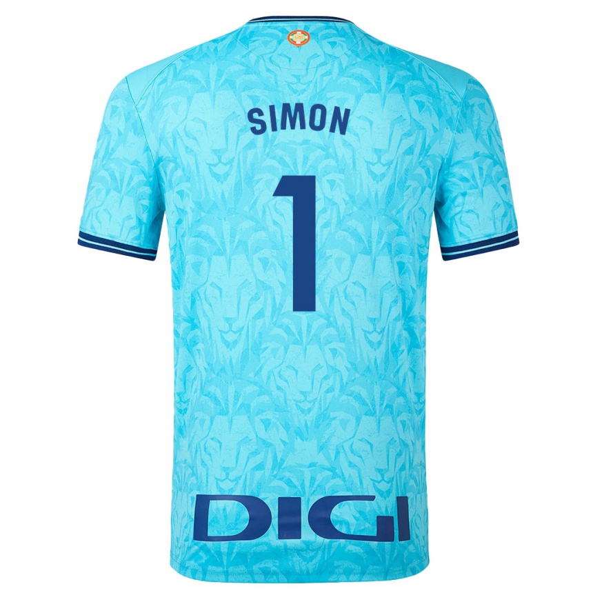 Niño Fútbol Camiseta Unai Simón #1 Cielo Azul 2ª Equipación 2023/24