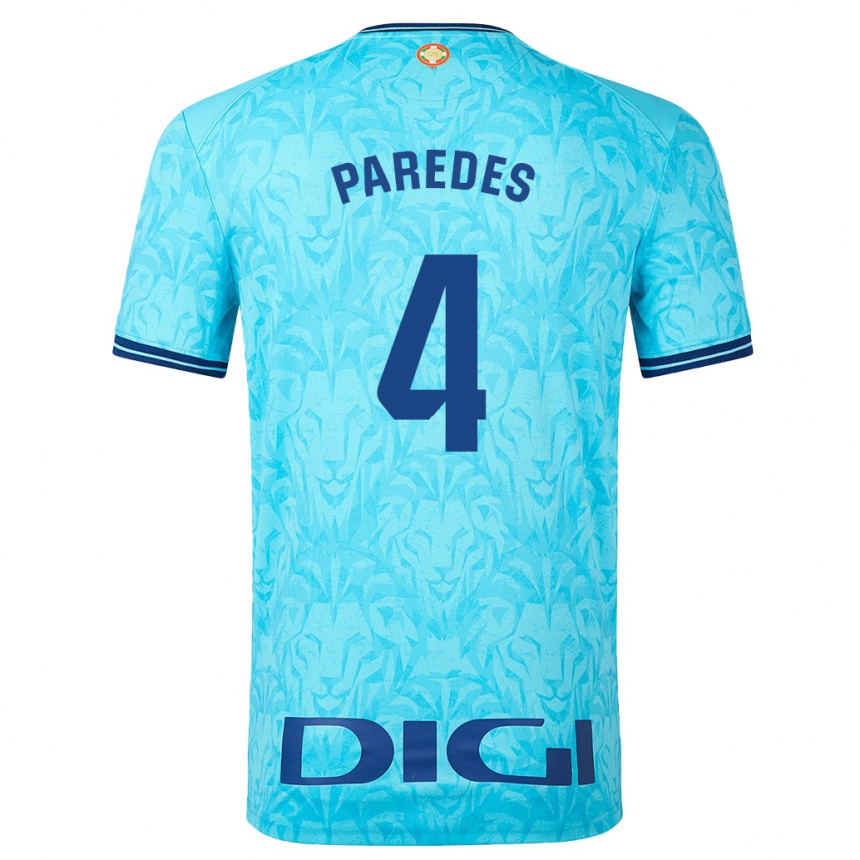 Niño Fútbol Camiseta Aitor Paredes #4 Cielo Azul 2ª Equipación 2023/24