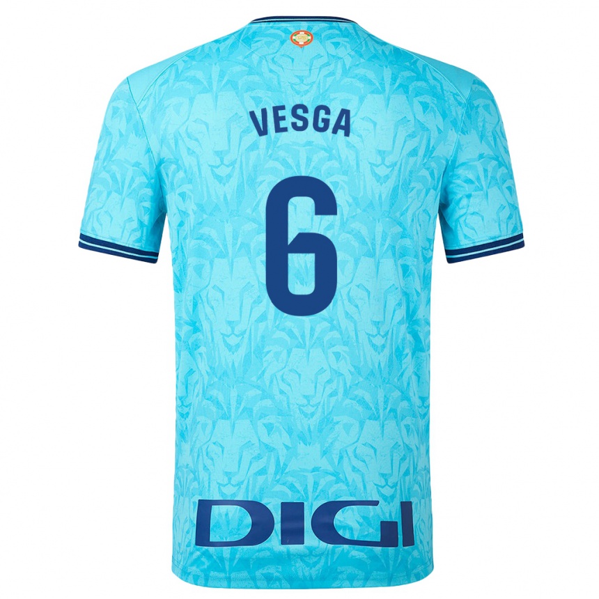 Niño Fútbol Camiseta Mikel Vesga #6 Cielo Azul 2ª Equipación 2023/24