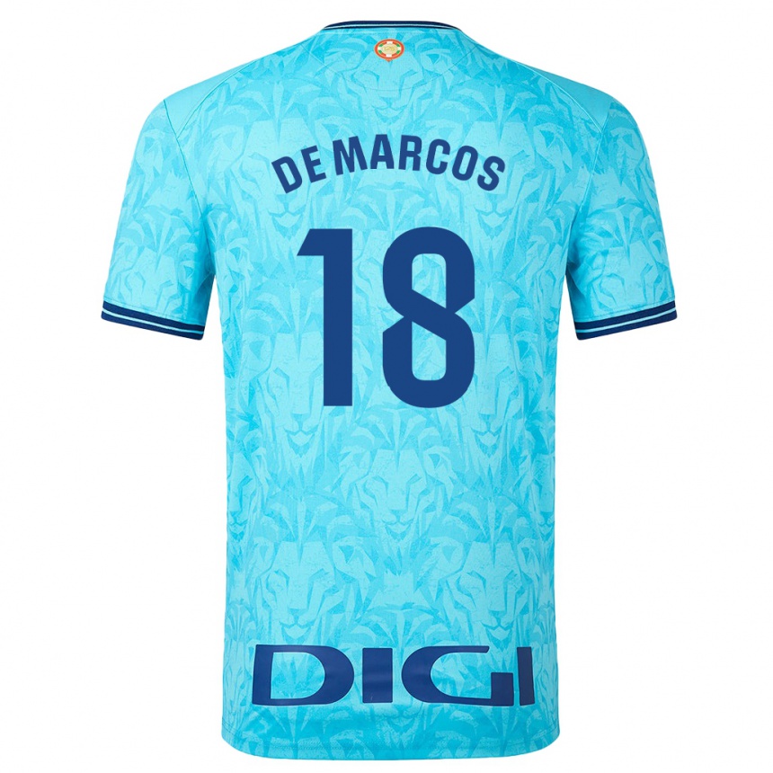 Niño Fútbol Camiseta Óscar De Marcos #18 Cielo Azul 2ª Equipación 2023/24