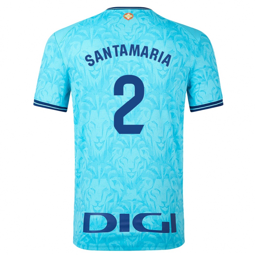 Niño Fútbol Camiseta Unai Santamaría #2 Cielo Azul 2ª Equipación 2023/24