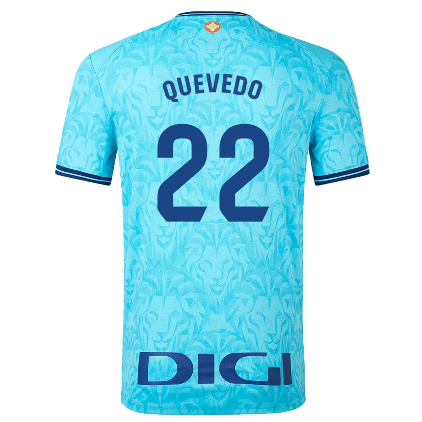 Niño Fútbol Camiseta Ugaitz Quevedo #22 Cielo Azul 2ª Equipación 2023/24