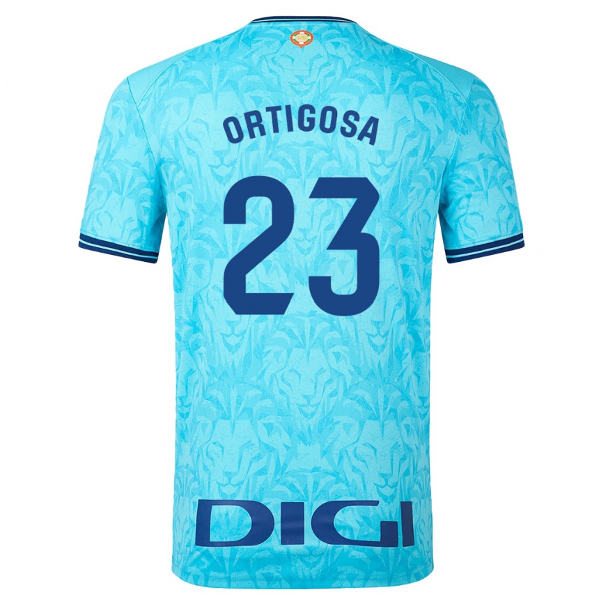 Niño Fútbol Camiseta Aritz Ortigosa #23 Cielo Azul 2ª Equipación 2023/24