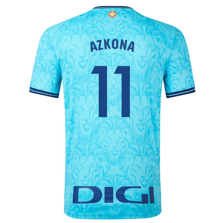 Niño Fútbol Camiseta Ane Azkona Fuente #11 Cielo Azul 2ª Equipación 2023/24