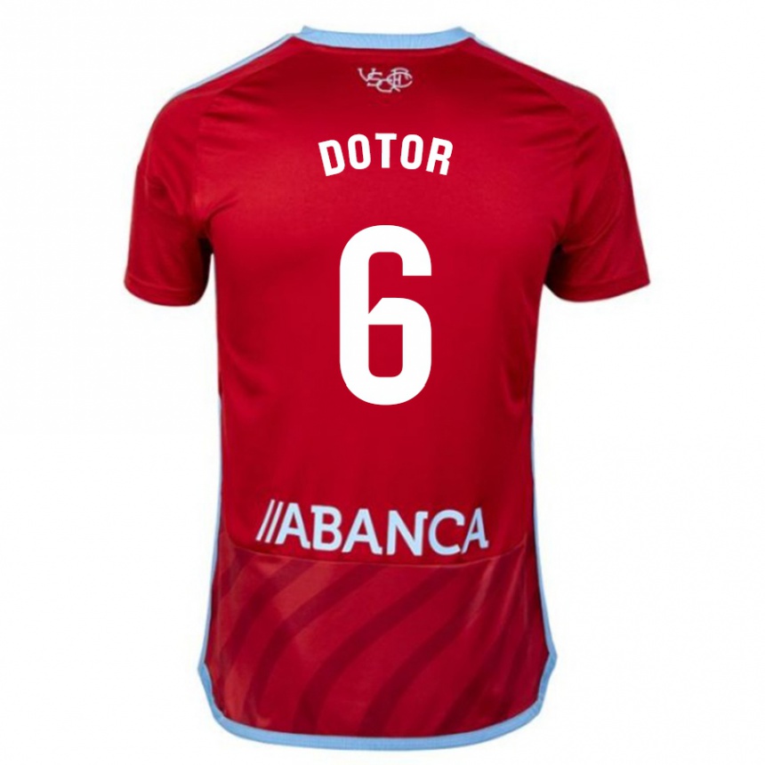 Niño Fútbol Camiseta Carlos Dotor #6 Rojo 2ª Equipación 2023/24