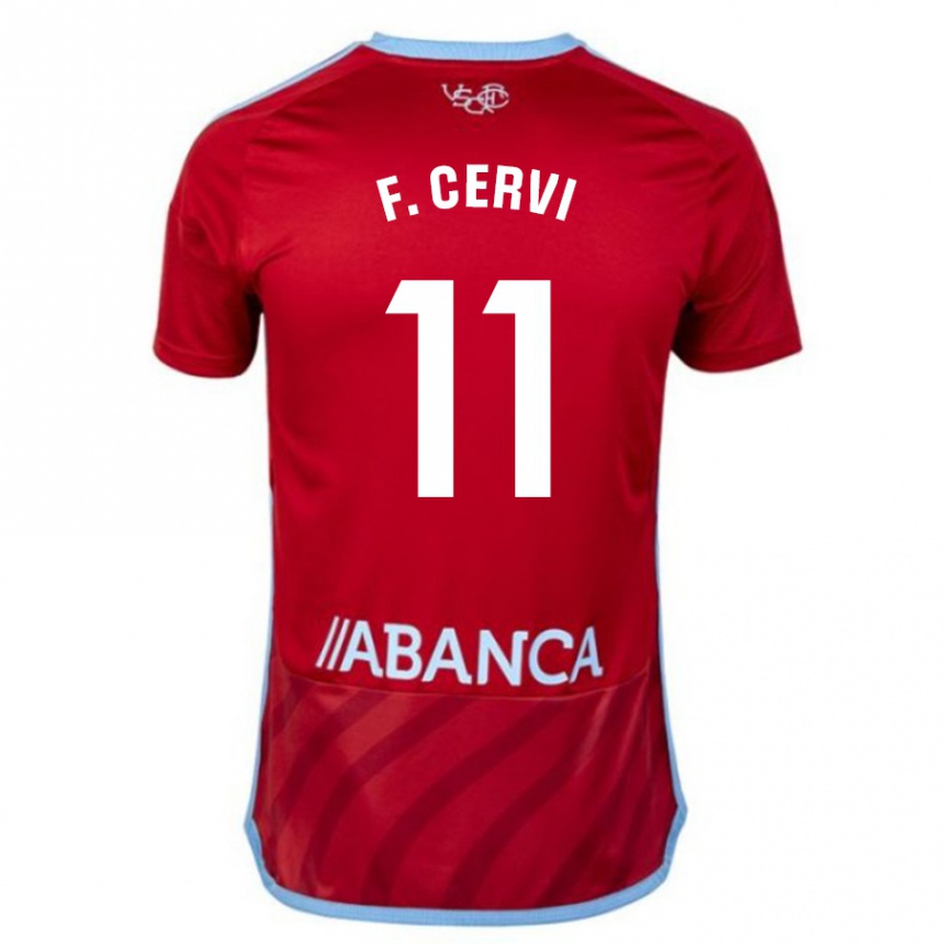 Niño Fútbol Camiseta Franco Cervi #11 Rojo 2ª Equipación 2023/24