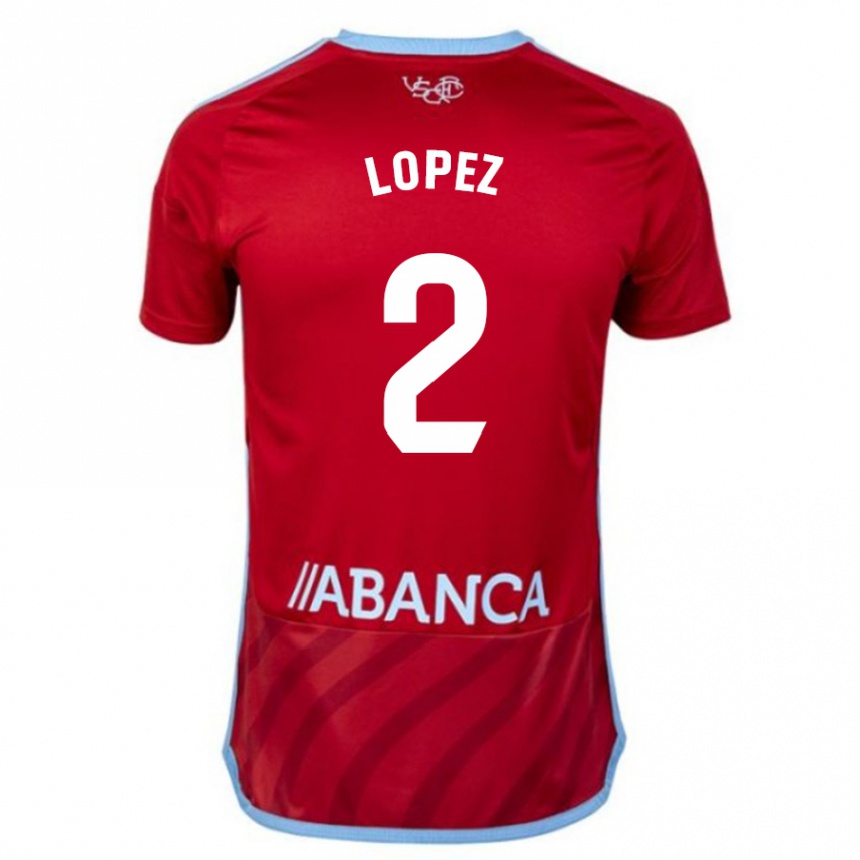 Niño Fútbol Camiseta Iván López #2 Rojo 2ª Equipación 2023/24