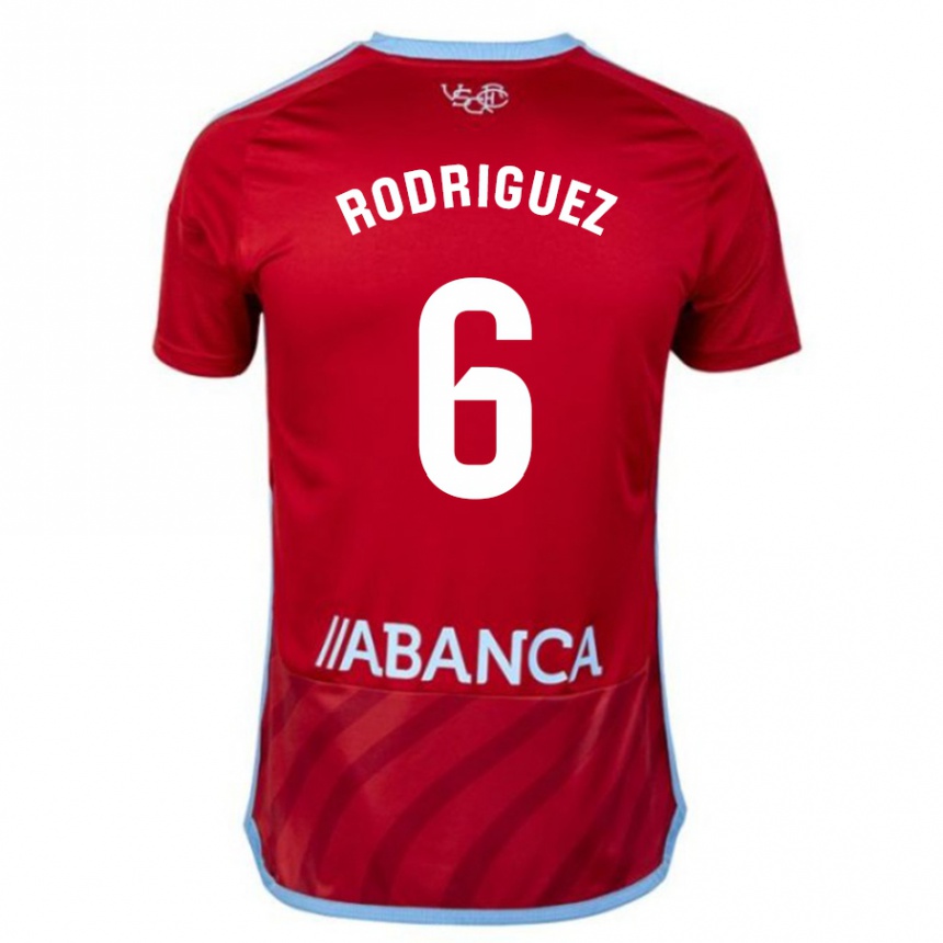 Niño Fútbol Camiseta Damián Rodríguez #6 Rojo 2ª Equipación 2023/24