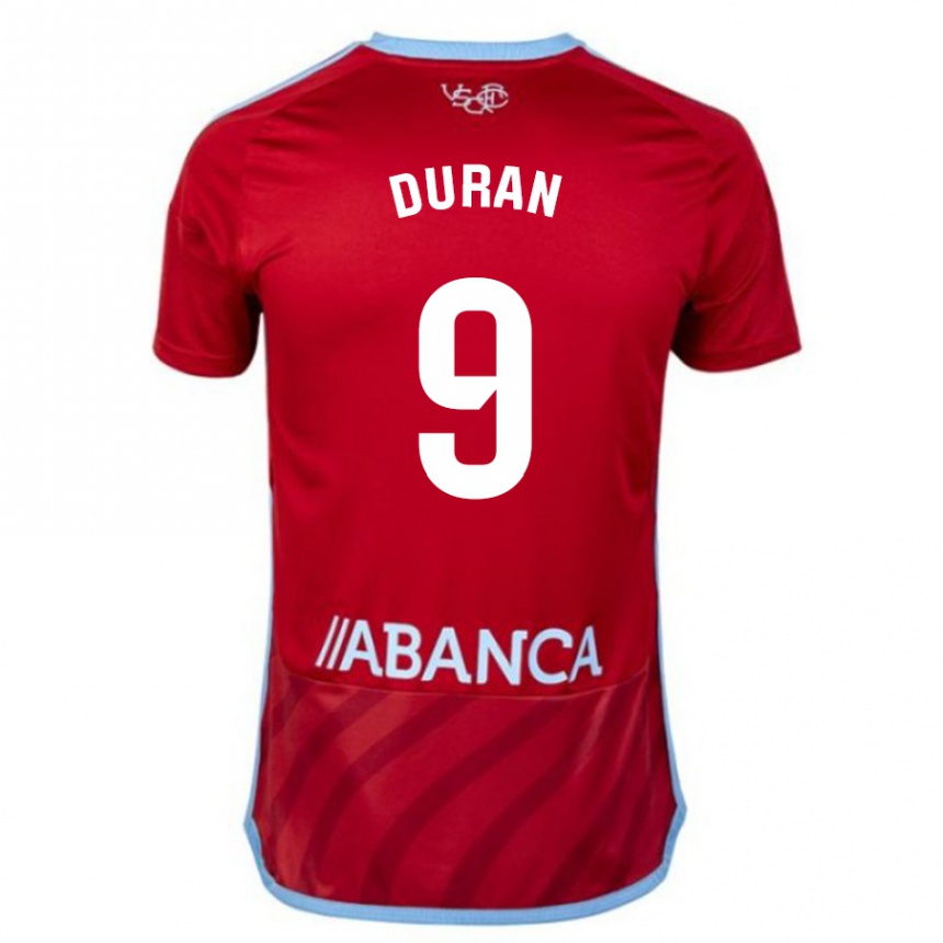 Niño Fútbol Camiseta Pablo Durán #9 Rojo 2ª Equipación 2023/24