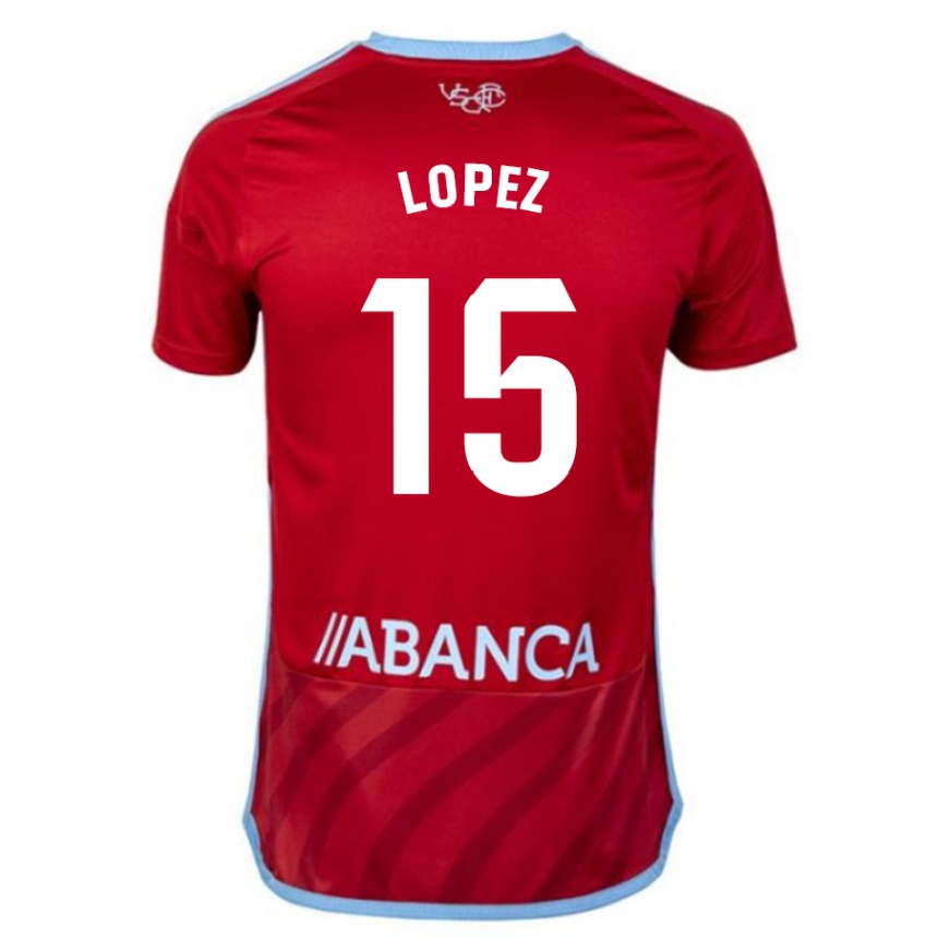 Niño Fútbol Camiseta Fer López #15 Rojo 2ª Equipación 2023/24