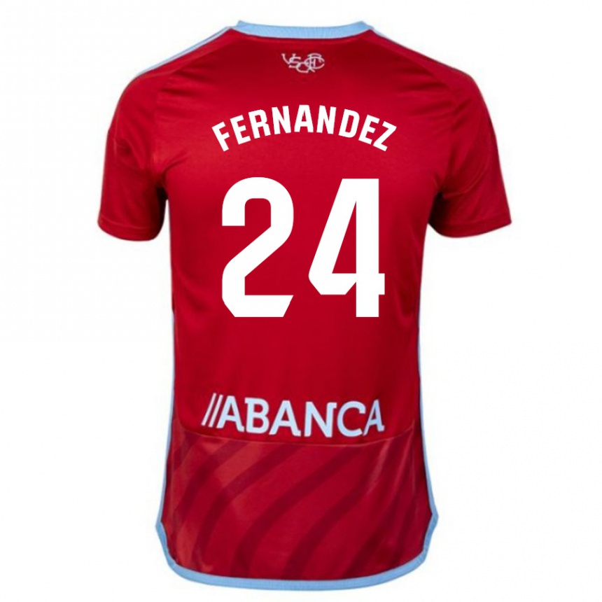 Niño Fútbol Camiseta César Fernández #24 Rojo 2ª Equipación 2023/24