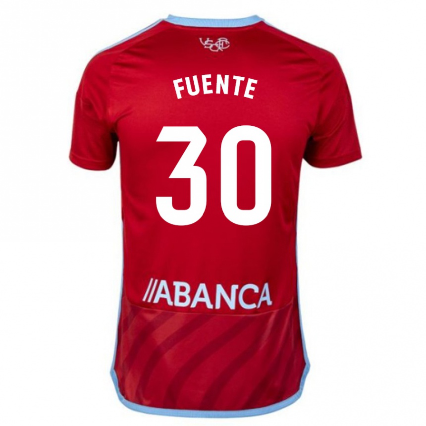 Niño Fútbol Camiseta Mario Fuente #30 Rojo 2ª Equipación 2023/24