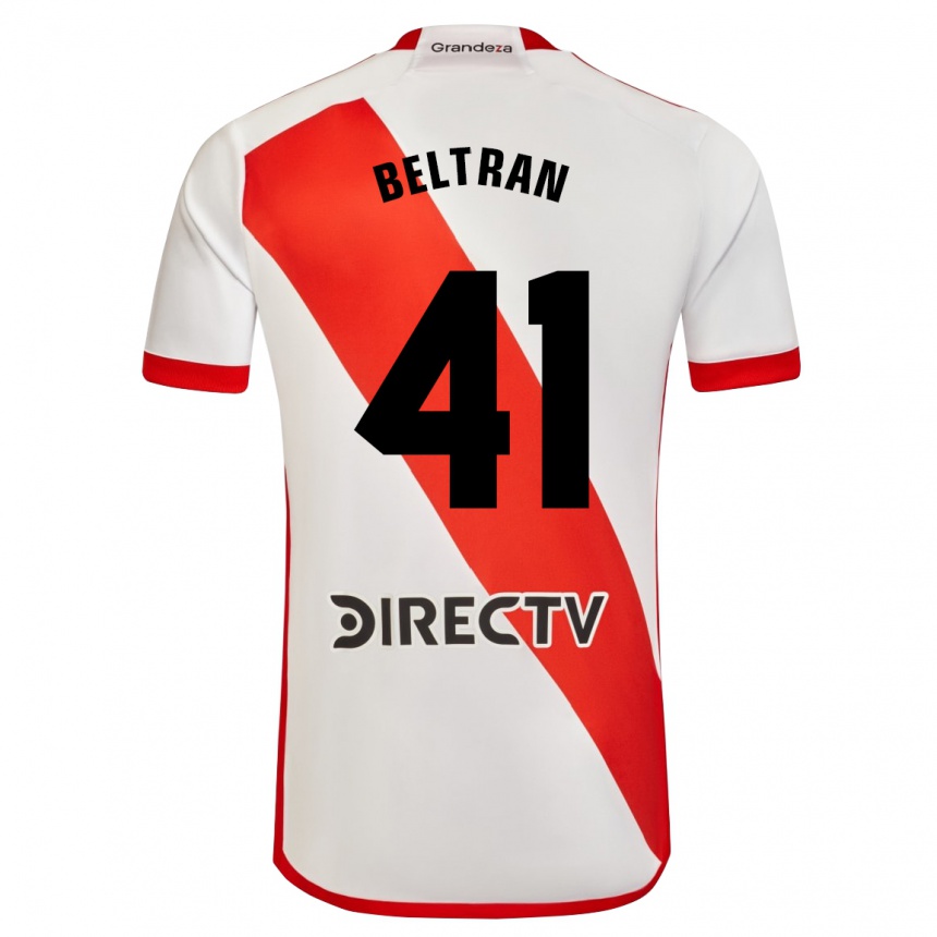 Hombre Fútbol Camiseta Santiago Beltrán #41 Blanco Rojo 1ª Equipación 2023/24