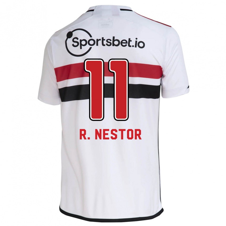 Hombre Fútbol Camiseta Rodrigo Nestor #11 Blanco 1ª Equipación 2023/24