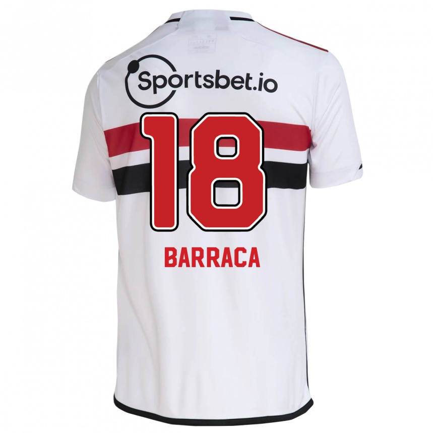 Hombre Fútbol Camiseta Barraca #18 Blanco 1ª Equipación 2023/24