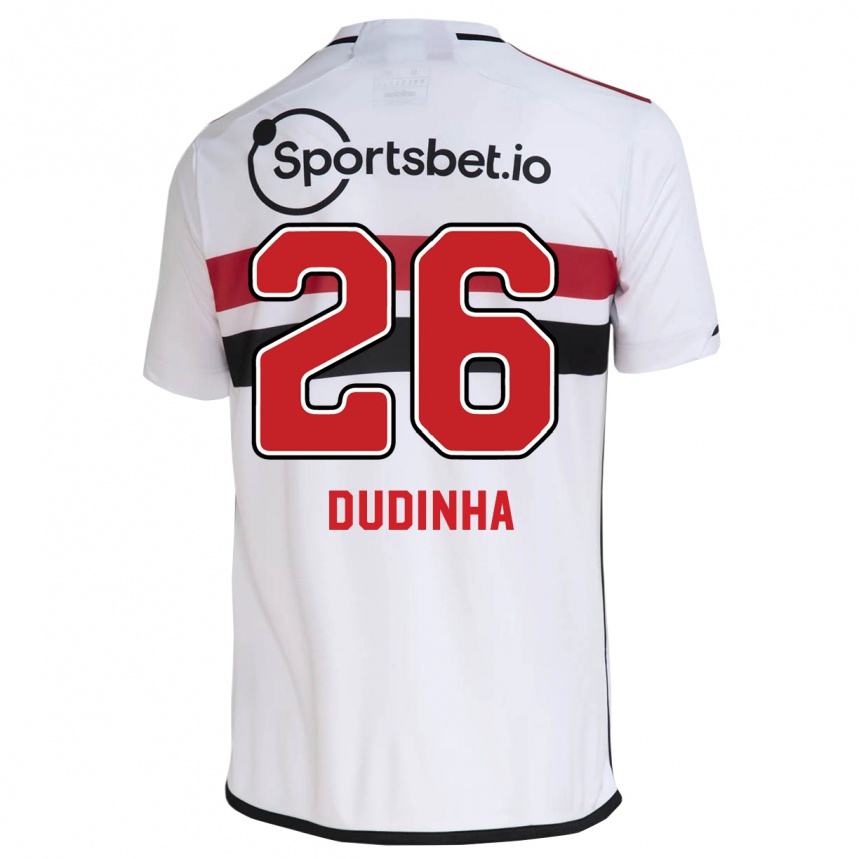 Hombre Fútbol Camiseta Dudinha #26 Blanco 1ª Equipación 2023/24