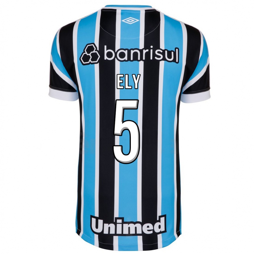 Hombre Fútbol Camiseta Rodrigo Ely #5 Azul 1ª Equipación 2023/24