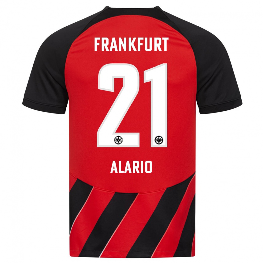 Hombre Fútbol Camiseta Lucas Alario #21 Negro Rojo 1ª Equipación 2023/24