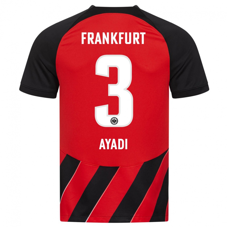 Hombre Fútbol Camiseta Akram Ayadi #3 Negro Rojo 1ª Equipación 2023/24