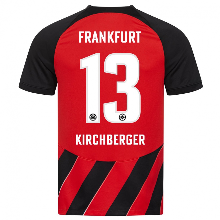 Hombre Fútbol Camiseta Virginia Kirchberger #13 Negro Rojo 1ª Equipación 2023/24
