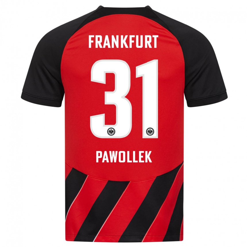 Hombre Fútbol Camiseta Tanja Pawollek #31 Negro Rojo 1ª Equipación 2023/24