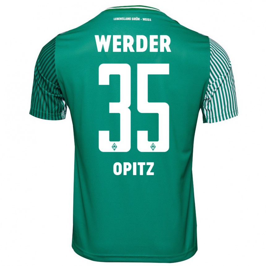 Hombre Fútbol Camiseta Leon Opitz #35 Verde 1ª Equipación 2023/24