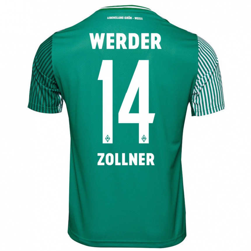 Hombre Fútbol Camiseta Adrian Zollner #14 Verde 1ª Equipación 2023/24