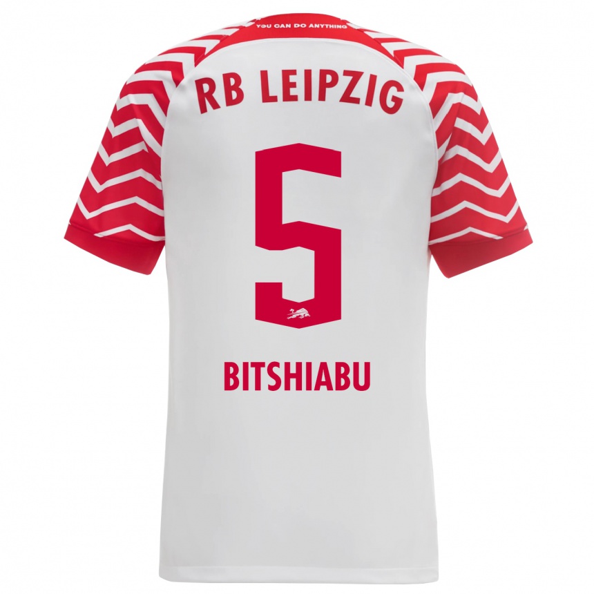 Hombre Fútbol Camiseta El Chadaille Bitshiabu #5 Blanco 1ª Equipación 2023/24