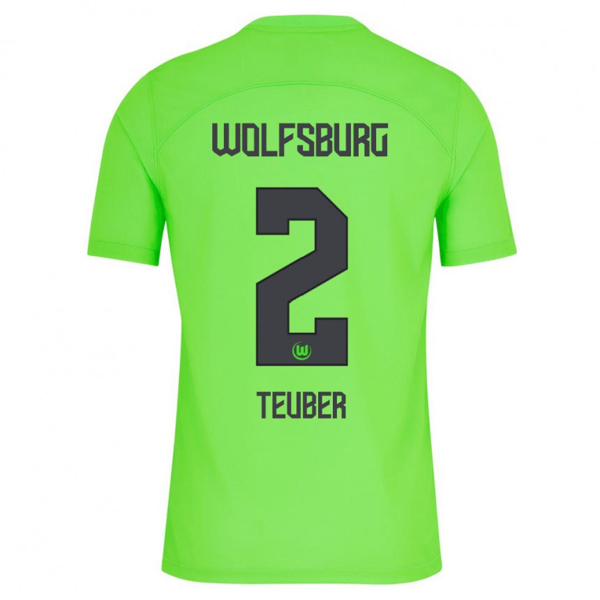 Hombre Fútbol Camiseta Julius Teuber #2 Verde 1ª Equipación 2023/24