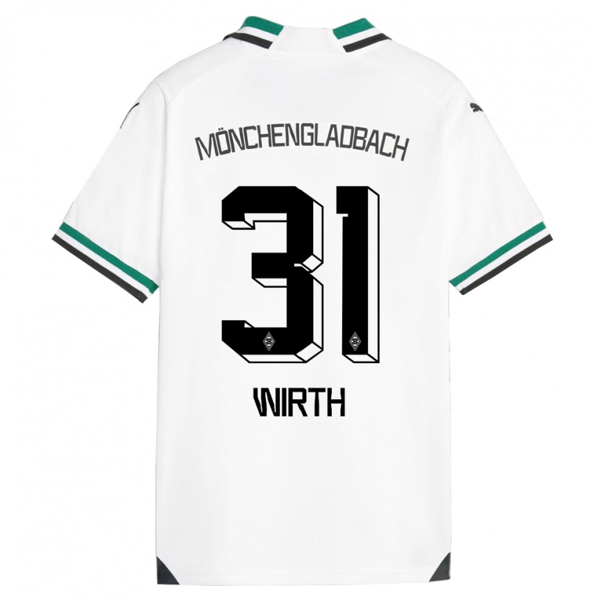 Hombre Fútbol Camiseta Linus Wirth #31 Blanco Verde 1ª Equipación 2023/24