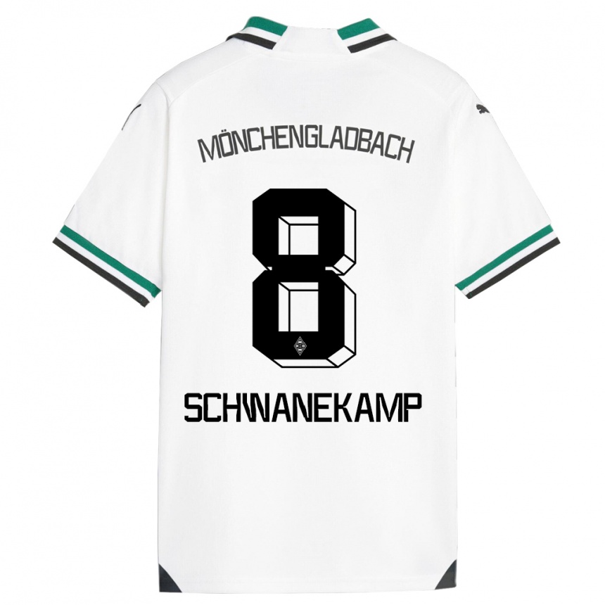 Hombre Fútbol Camiseta Jana Schwanekamp #8 Blanco Verde 1ª Equipación 2023/24