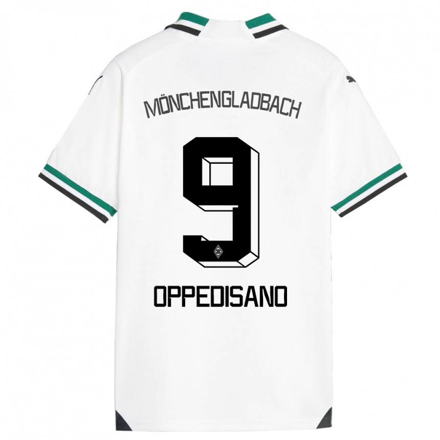 Hombre Fútbol Camiseta Valentina Oppedisano #9 Blanco Verde 1ª Equipación 2023/24