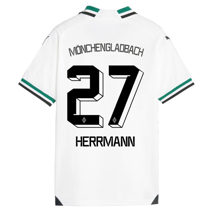 Hombre Fútbol Camiseta Michelle Herrmann #27 Blanco Verde 1ª Equipación 2023/24