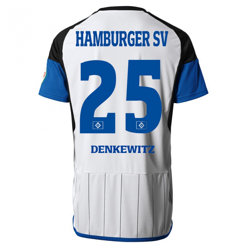 Hombre Fútbol Camiseta Nick Denkewitz #25 Blanco 1ª Equipación 2023/24