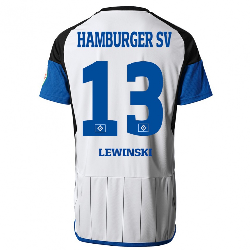 Hombre Fútbol Camiseta Fyn-Luca Lewinski #13 Blanco 1ª Equipación 2023/24