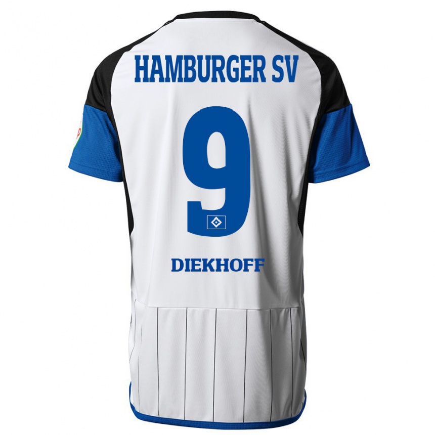 Hombre Fútbol Camiseta Henrike Diekhoff #9 Blanco 1ª Equipación 2023/24