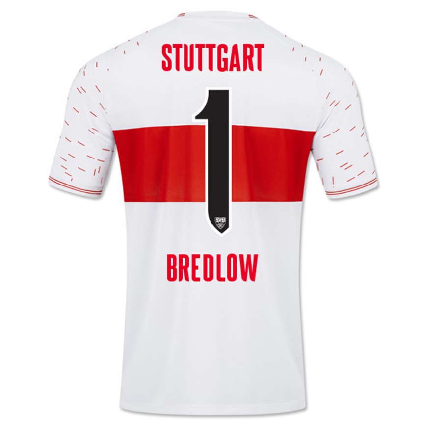 Hombre Fútbol Camiseta Fabian Bredlow #1 Blanco 1ª Equipación 2023/24