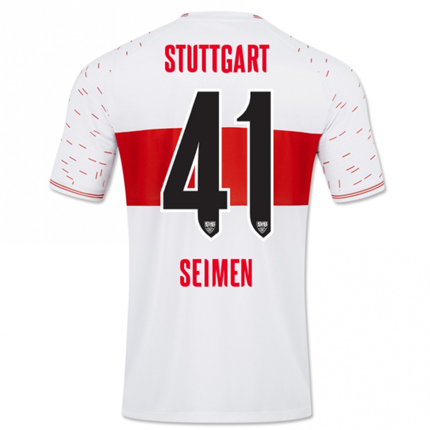 Hombre Fútbol Camiseta Dennis Seimen #41 Blanco 1ª Equipación 2023/24