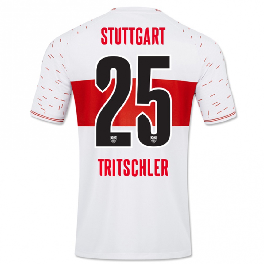 Hombre Fútbol Camiseta David Tritschler #25 Blanco 1ª Equipación 2023/24