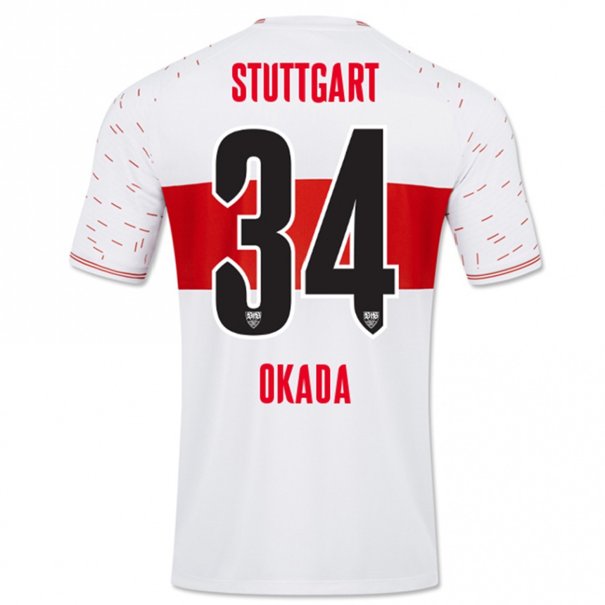 Hombre Fútbol Camiseta Rei Okada #34 Blanco 1ª Equipación 2023/24