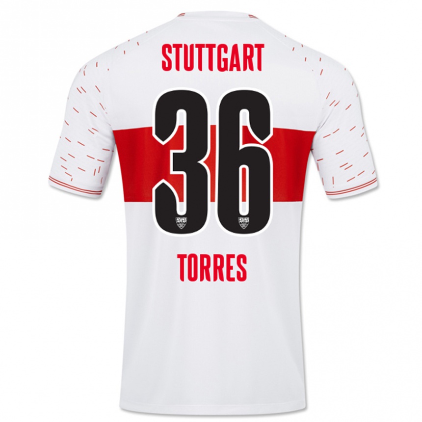 Hombre Fútbol Camiseta Yohann Torres #36 Blanco 1ª Equipación 2023/24