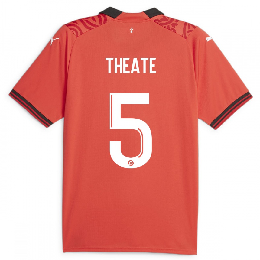 Hombre Fútbol Camiseta Arthur Theate #5 Rojo 1ª Equipación 2023/24