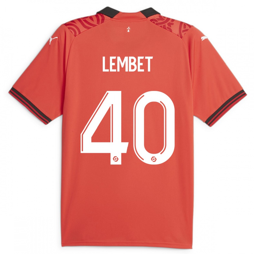 Hombre Fútbol Camiseta Geoffrey Lembet #40 Rojo 1ª Equipación 2023/24