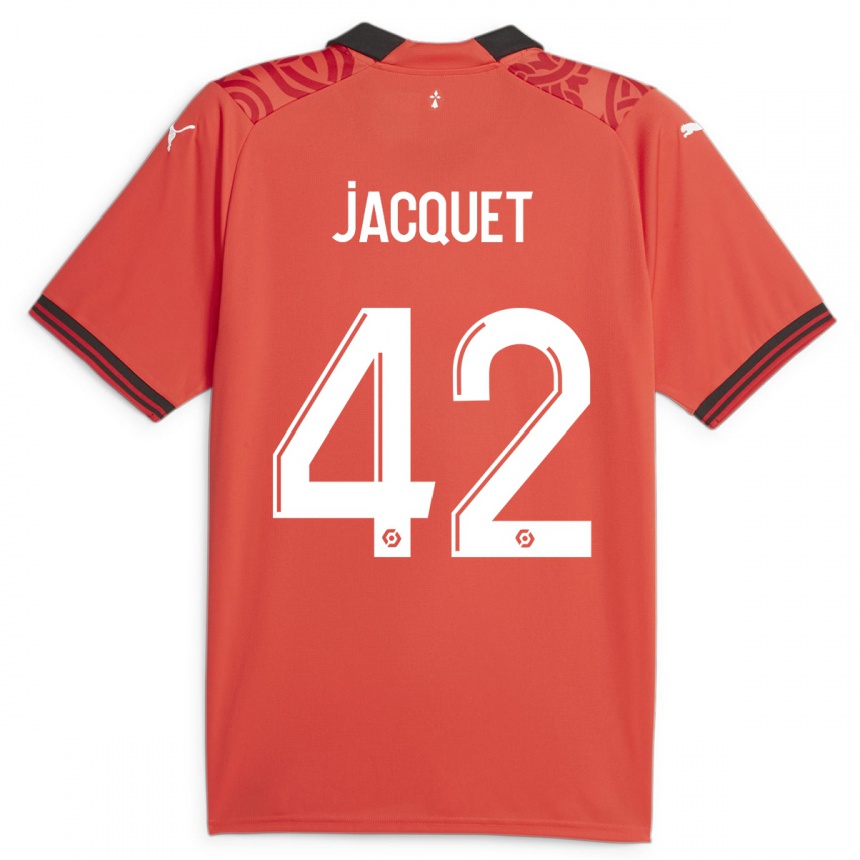 Hombre Fútbol Camiseta Jérémy Jacquet #42 Rojo 1ª Equipación 2023/24