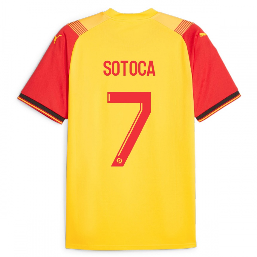 Hombre Fútbol Camiseta Florian Sotoca #7 Amarillo 1ª Equipación 2023/24