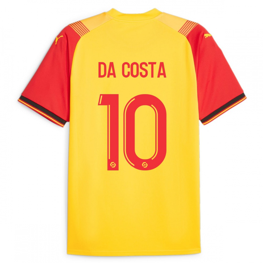 Hombre Fútbol Camiseta David Pereira Da Costa #10 Amarillo 1ª Equipación 2023/24