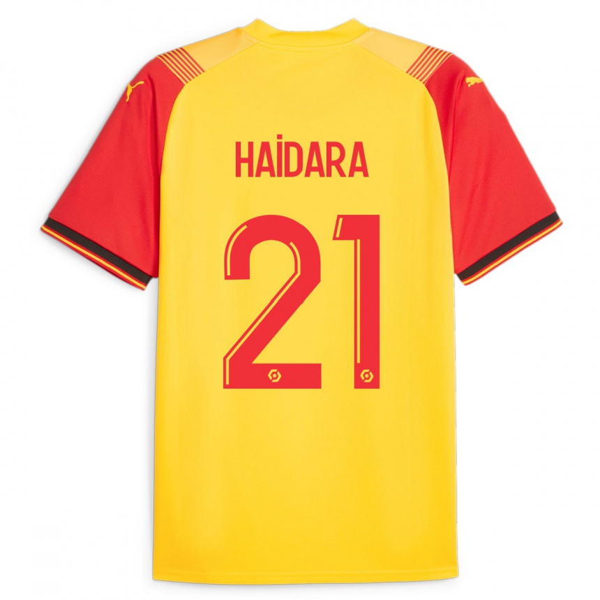 Hombre Fútbol Camiseta Massadio Haidara #21 Amarillo 1ª Equipación 2023/24